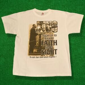 VTG MLK Martin Luther King Faith Not Sight Civil Rights tee Shirt XL